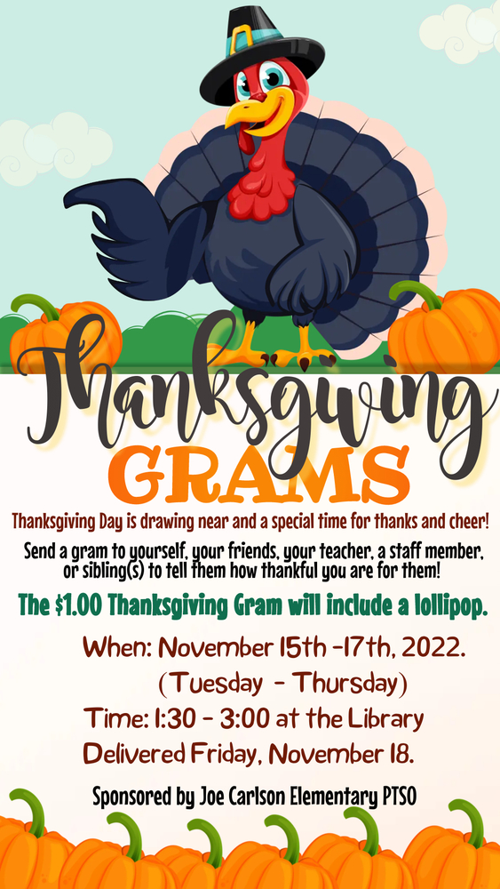 Thanksgiving Grams | Joe Carlson Elementary School