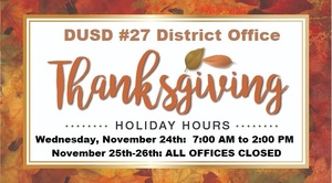 District Offices Office Hours for Thanksgiving Holiday