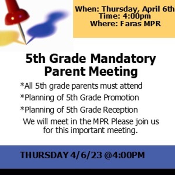 5th Grade Parent/Guardian Meeting