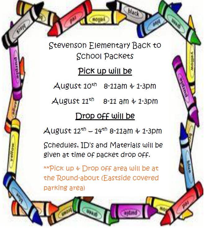 Back to School Packet Information