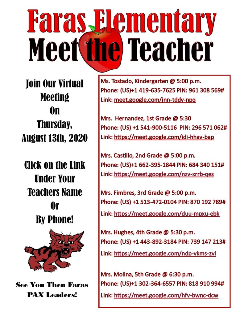 Faras Virtual Meet the Teacher